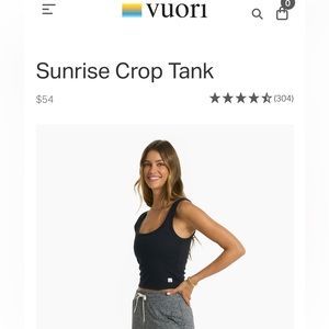 NWT Vuori Black sunrise tank size Medium